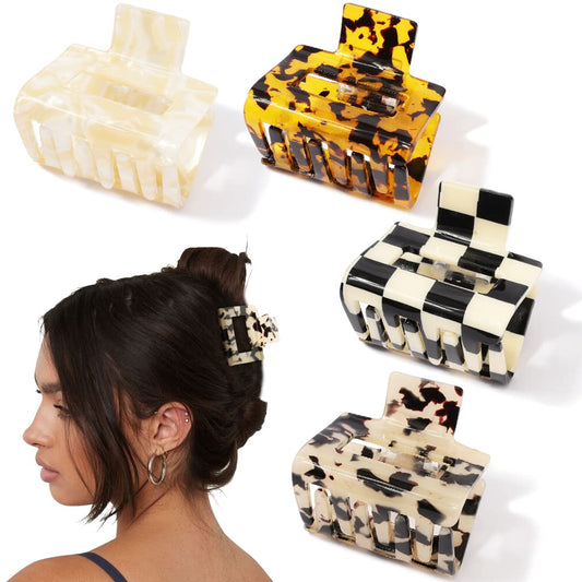 4 Pack Claw Clips for Thin Hair 2" Tortoise Hair Clips Hair Claw Clips Small Hair Clips Medium Claw Clips Hair Clips for Thick Hair Cute Hair Clips for Women (Tortoise)