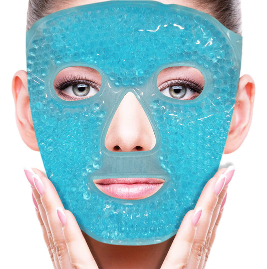 ZN…CUET…D Cold Face Eye Mask Ice Pack Reduce Face Puff, Dark Circles, Gel Beads Hot Heat Cold Compress Pack, Face SPA for Woman Sleeping, Pressure, Headaches, Skin Care, Post Laser Care[Blue]